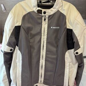 REV’IT! Mesh Motorcycle Jacket CE Armor Gray Tan Riding Jacket Women’s / Medium